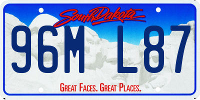 SD license plate 96ML87