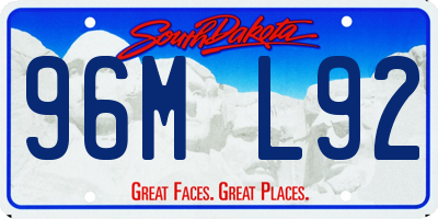 SD license plate 96ML92