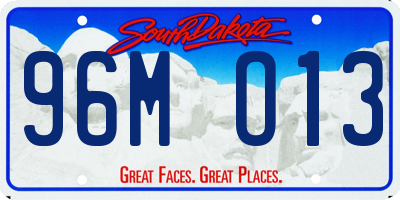 SD license plate 96MO13
