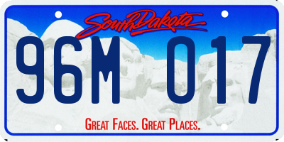 SD license plate 96MO17