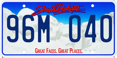 SD license plate 96MO40