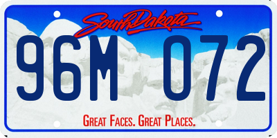 SD license plate 96MO72