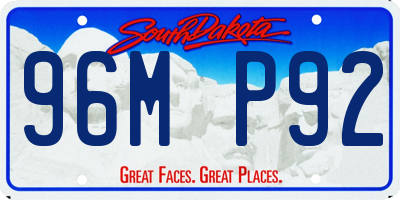 SD license plate 96MP92
