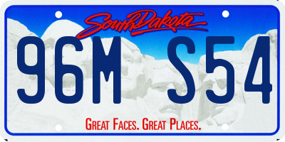 SD license plate 96MS54