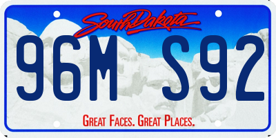 SD license plate 96MS92