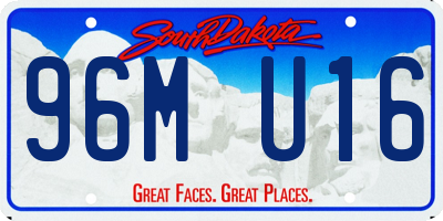 SD license plate 96MU16