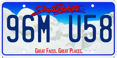 SD license plate 96MU58