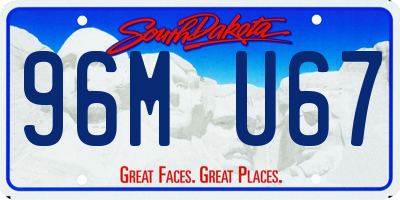SD license plate 96MU67