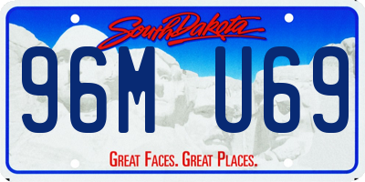 SD license plate 96MU69