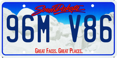 SD license plate 96MV86