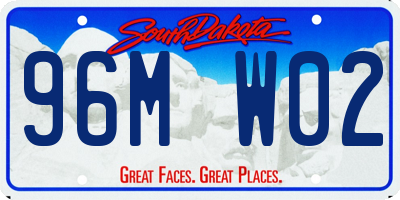 SD license plate 96MW02