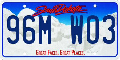 SD license plate 96MW03