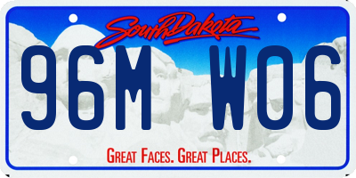 SD license plate 96MW06