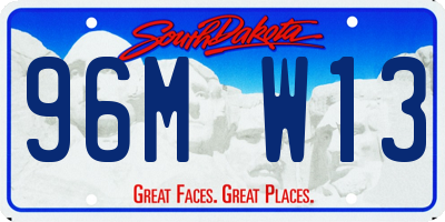 SD license plate 96MW13