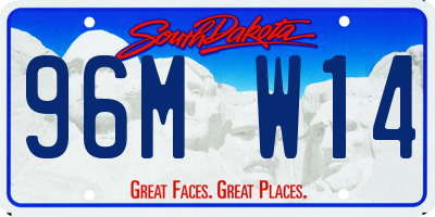 SD license plate 96MW14