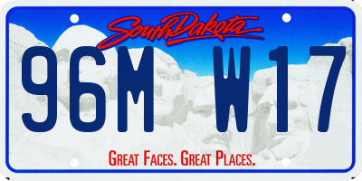 SD license plate 96MW17