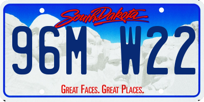 SD license plate 96MW22