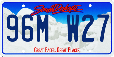 SD license plate 96MW27