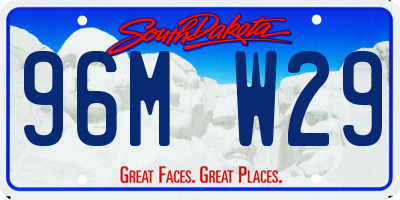 SD license plate 96MW29