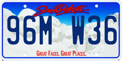 SD license plate 96MW36