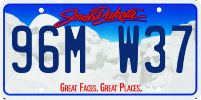 SD license plate 96MW37