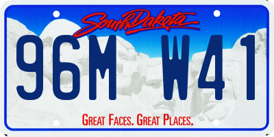 SD license plate 96MW41
