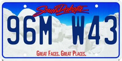 SD license plate 96MW43