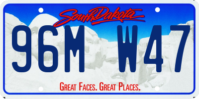 SD license plate 96MW47