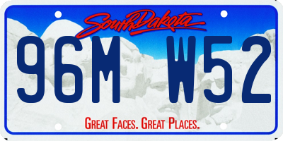 SD license plate 96MW52