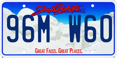 SD license plate 96MW60