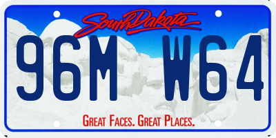 SD license plate 96MW64