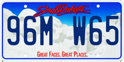 SD license plate 96MW65