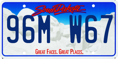 SD license plate 96MW67