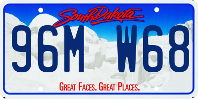 SD license plate 96MW68