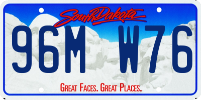 SD license plate 96MW76