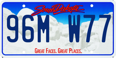 SD license plate 96MW77