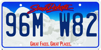 SD license plate 96MW82