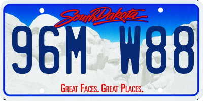 SD license plate 96MW88