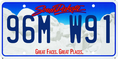 SD license plate 96MW91