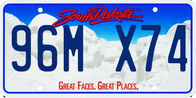 SD license plate 96MX74