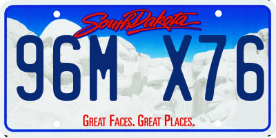 SD license plate 96MX76