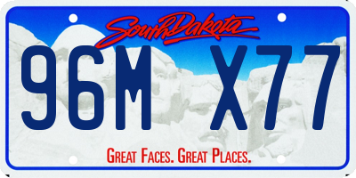 SD license plate 96MX77