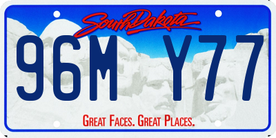 SD license plate 96MY77