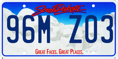 SD license plate 96MZ03