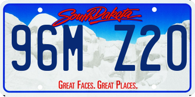 SD license plate 96MZ20
