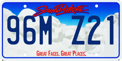 SD license plate 96MZ21