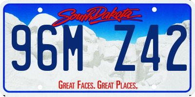 SD license plate 96MZ42