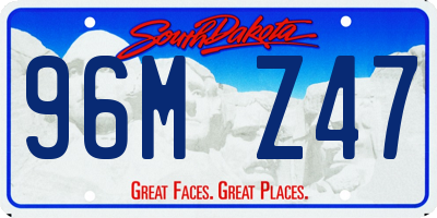 SD license plate 96MZ47