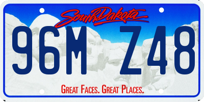 SD license plate 96MZ48