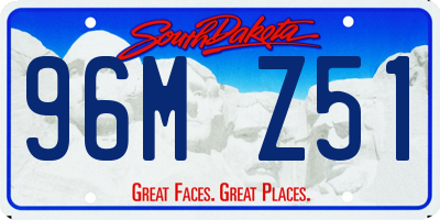 SD license plate 96MZ51